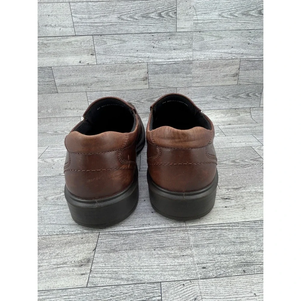 ECCO‎ Men Brown Leather Square Toe Slip On Loafers 50134 Size EU 44 US 10.5